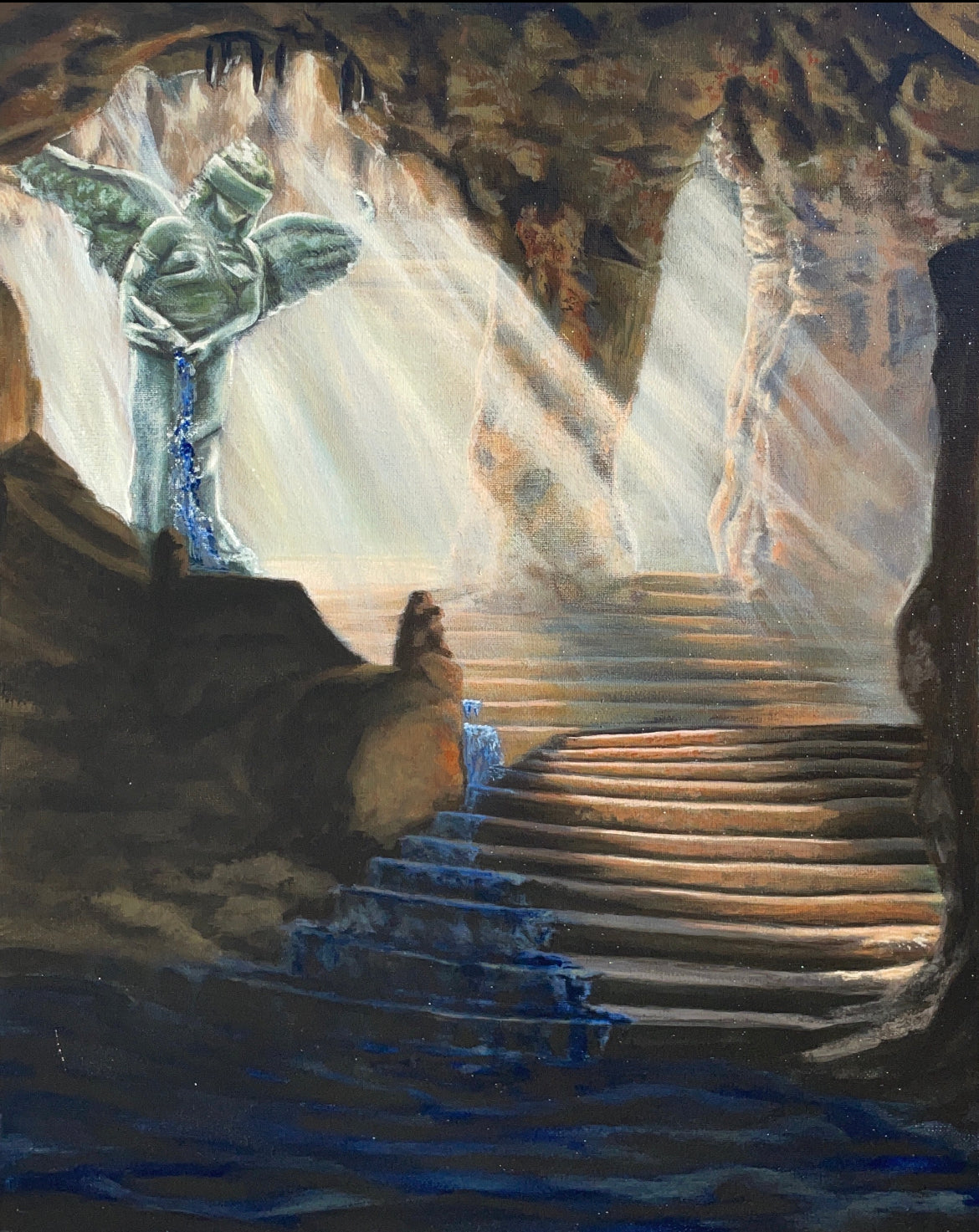 “Water Bearing Angel “- Original 20x16 painting - Acrylic 2022